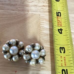 Vintage Pearl Cluster Earrings